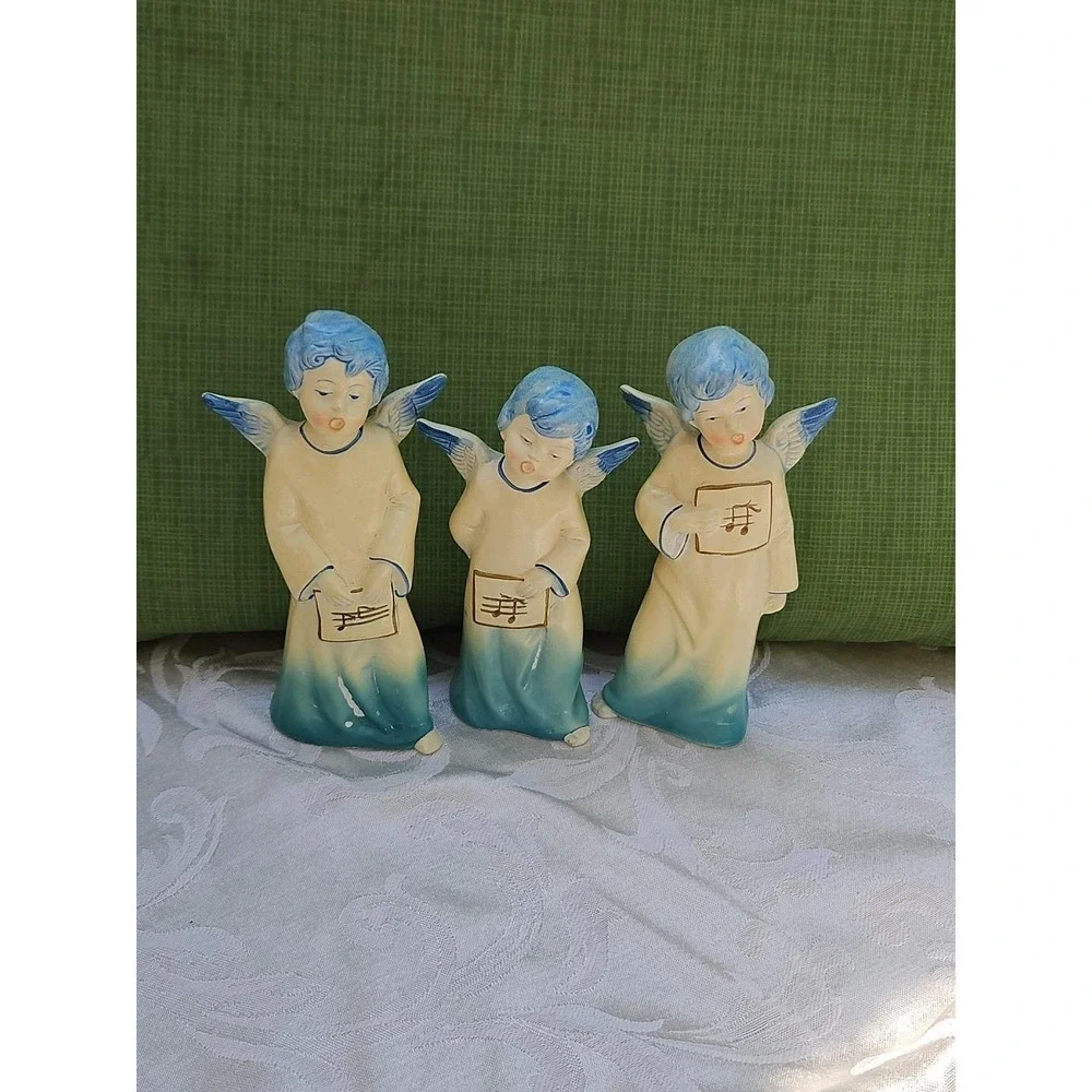 Vintage MCM Christmas Angel Set Singing Choir 7